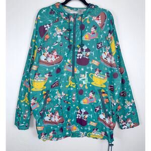 Disney Mickey Mouse and Friends Play in the Park Packable Rain Jacket Size XL